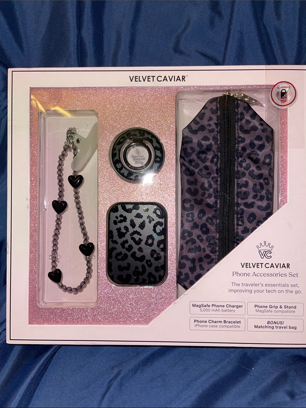 Velvet Caviar Black Leopard Phone Accessory Gift Set